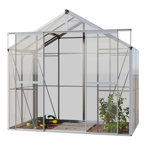 GFP Gewächshaus Jade 2 Glasgewächshaus 222x131 cm | Aluminium-Rahmen, 4 mm Sicherheitsglas