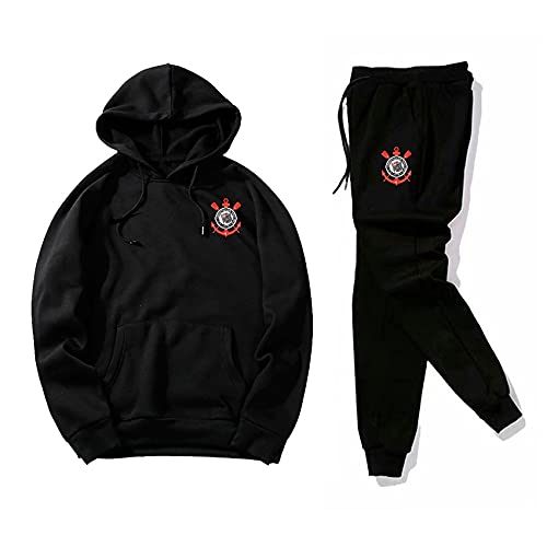 conjunto moletom corinthians preto unissex (GG)