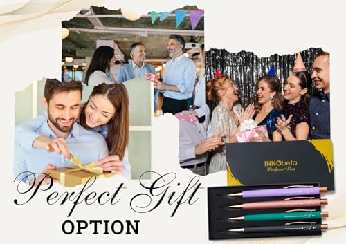 Lot de 4 stylos à bille avec lettre initiale pour cadeau de Noël