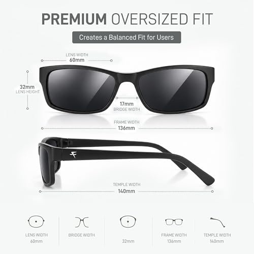 Image of FATHEADZ Oversized Polarized Sunglasses Men & Women - UV Protection RX Ready Wide Fit Eyewear for Outdoor Use - RX Ready