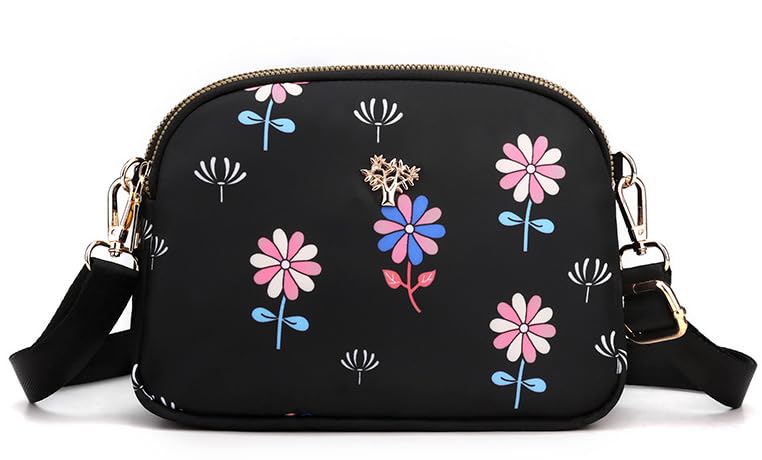 Diva Dale Stylish Trendy Tree Logo Multi-Compartments Spacious Crossbody Sling Bag For Women And Girls (Blackflower) (B0CSDP1SYZ) Amazon Price History, Amazon Price Tracker