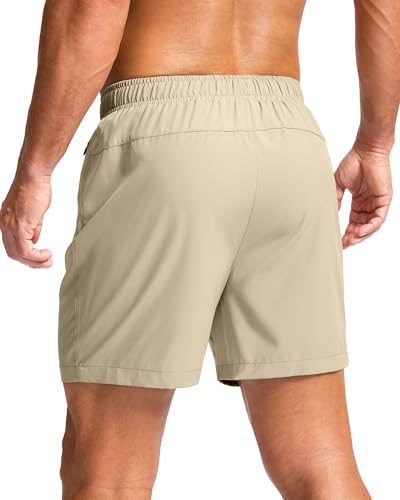 Image of G Gradual Men's Athletic Running Shorts with Zipper Pockets Quick Dry 7 inch / 5 inch / 9 inch Workout Gym Shorts for Basketball Hiking