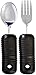 2pcs Easy Grip Cattware Set-Ensemble de fourche et de cuillère incurvé adaptatif -Couvert d'angle anti-agité,for tremblements et mains tremblantes for personnes âgées,parkinsons,arthrite et handicap