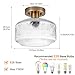 DSMJFU Semi Flush Mount Ceiling Light, Vintage Small Ceiling Light Fixture, Thickened Glass Hallway Lighting Fixture, Brass Kitchen Ceiling Mount Light for Entry Way, Bedroom, Bathroom, Porch