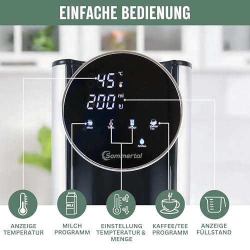 Sommertal HW400 Heißwasserspender 4L XXL – Energiesparender Wasserspender & Heißgetränkespender mit Temperatureinstellung, sofort heißes Wasser in Sekunden, ideal für Tee, Babynahrung & Büro