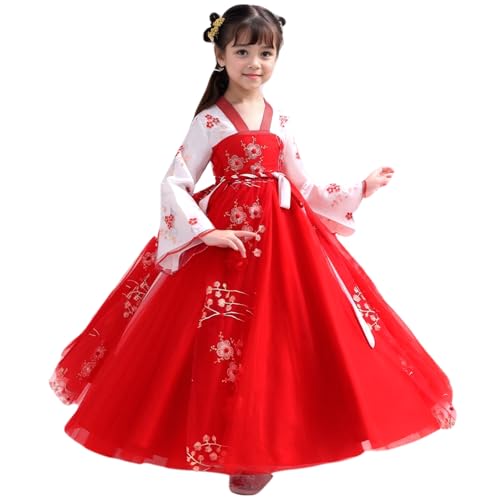 Robe chinoise pour filles cadeau traditionnel avec broderie florale style ancien