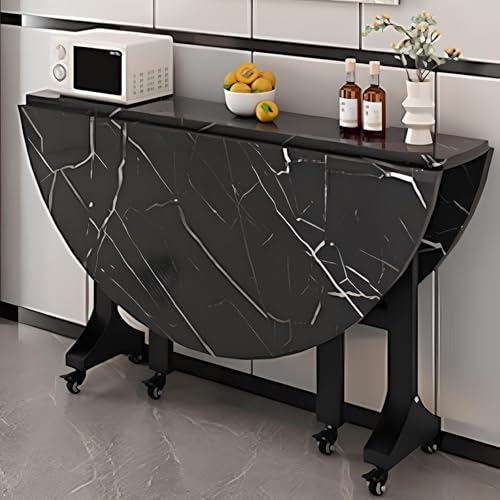 LENNOTHERM Mesa Comedor Plegable, Mesa Comedor Extensible Redonda, Mesa de Comedor Plegable con Sillas, Mesa de Cocina Plegable, para Espacios Pequeños