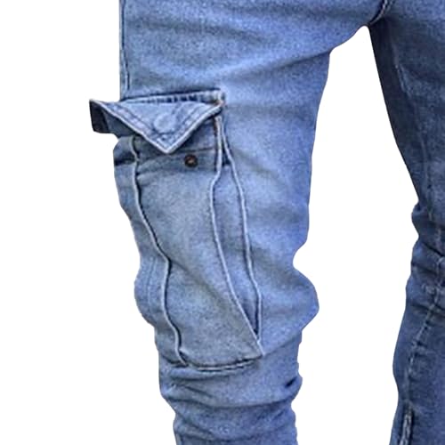Men's Camouflage Slim Fit Jeans Skinny Casual Camo Cargo Jean Multi Pocket Comfort Flex Waist Denim Pants3