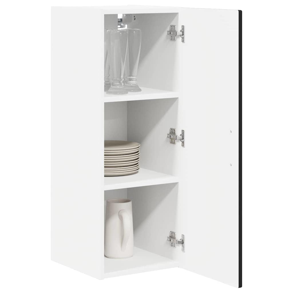 Wandschrank Porto, 2-teilig, Schwarz, Holz, 80 cm | Modernes Design, Küchenaufbewahrung, Regalfächer, pflegeleicht, feuchtes Tuch