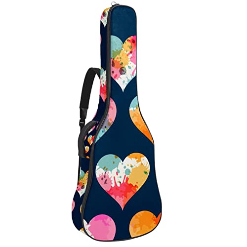 Sac à dos imperméable pour guitare acoustique étui antichoc anti-rayures noir jaune avec rangement