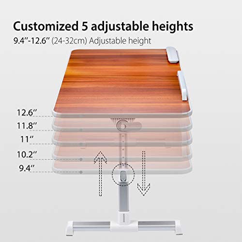 [Large Size] Neetto TB101L Height Adjustable Laptop Bed Table, Portable Standing Desk, Foldable Sofa Breakfast Tray, Notebook Stand Reading Holder