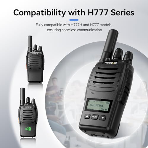 Image of Retevis H777D Walkie Talkies Long Range with LCD Screen, USB -C Charging, Portable FRS Two Way Radios for Adults, Handsfree, Durable Walkie Talkie for Restaurant Retail Warehouse School(10 Pack)