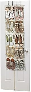 Brilliant Feet G0061 - Heavy Duty 20 Pocket Over Door Hanging Shoe Organiser for 10 Pairs of Shoes - Made from Robust Oxford Canvas-Type Material (600D) with Reinforced Clear PVC Pockets - 135 x 53 x 7cm - Storage Tidy Organizer - Beige