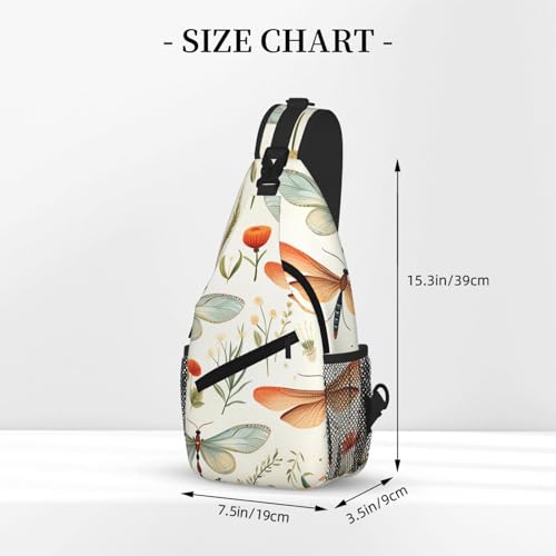 Bolso bandolera unisex con diseño de pájaro y libélula miniatura 3