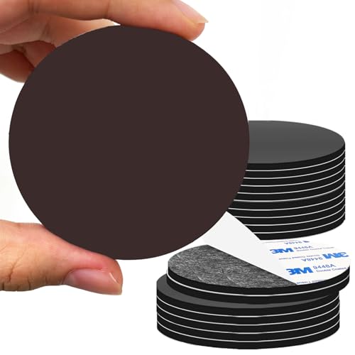 Flexible Magnetic Dot with Self Adhesive,Big Round Magnets with Adhesive Backing for Crafts Whiteboard, Refrigerator Crafts DIY School,18 Pcs 60mm Diameter 2.36â€x 0.08â€
