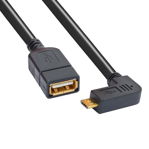 BIGtec OTG Micro Kabel Adapter USB Datenkabel Host gewinkelt 90 Grad für Handy Smartphone Tablet Anschluß von Maus Tastatur USB Stick Gamepad u.a.