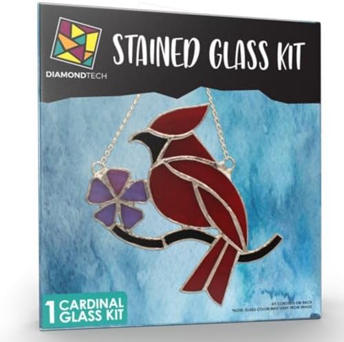 Cardinal Pre-Cut Stained Glass Kit-Make Your own Beautiful Glass Project.