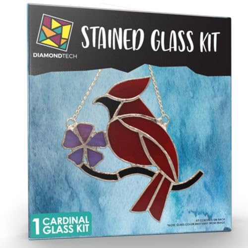 Cardinal Pre-Cut Stained Glass Kit-Make Your own Beautiful Glass Project.
