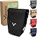 Valkental - 2in1 Fahrradtasche aus recyceltem Plastik - 100% Wasserdicht - Viele praktische Fächer - 23-28L Flexibles Volumen mit Laptopfach - Gepäckträgertasche in Schwarz