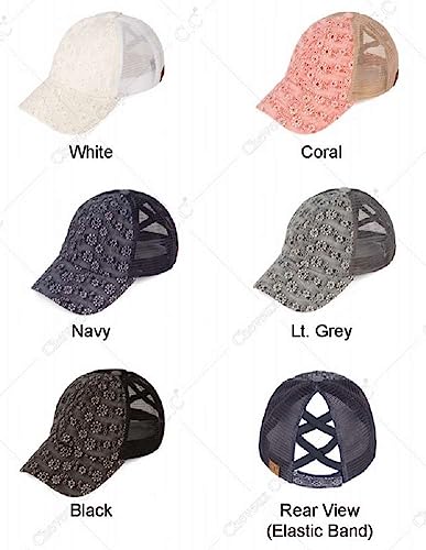 Image of C.C Ponycap Messy High Bun Ponytail Adjustable Mesh Trucker Baseball Cap Hat