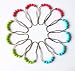 yueton 12pcs Colorful Acrylic Plastic Beads Rolling Ball Shower Curtain Hooks, Shower Curtain Rings, Roller Glide Rings