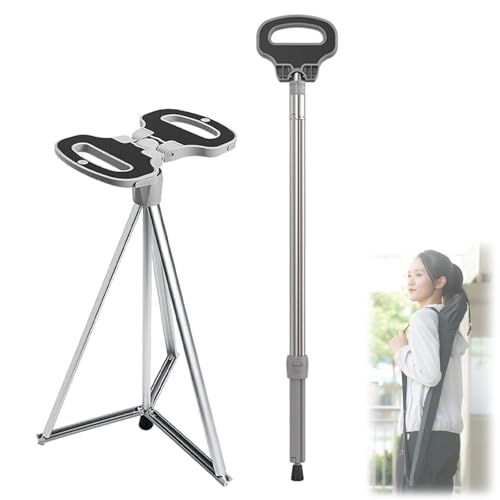 BTtime 登山杖 折りたたみ杖 ステッキチェア 座れる つえ アウトドア 介護用品 福祉用具 軽量 滑り止め 高齢者用 スポーツ観戦/ゴルフ観戦/釣り/登山/遠足/散步/旅行用 敬老の日