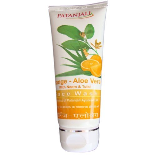Patanjali Gesichtsreiniger Orange & Aloe Vera | 60g Tube Für Reine, Frische Haut | Mit Natürlichen Inhaltsstoffen