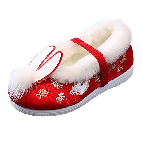 sfdgfhyf Home Boots for Little Kid Cloth Shoes For Toddler Gilrs Rubber Sole Warm Shoes Winter Snow Boots Embroidery