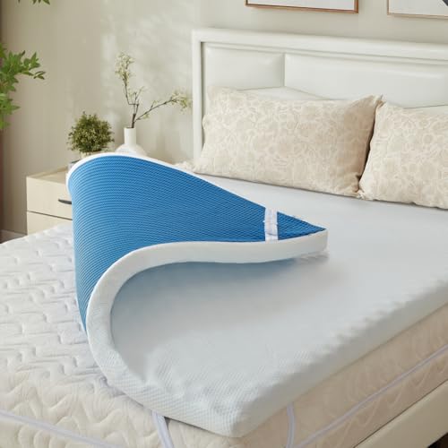 Matratzen Topper 180x200cm 10cm Höhe, Kühlung Gelschaum Matratzentopper Härt, Gel Topper Geltopper H2 H3 für 180x200 Boxspringbett Schlafsofa,...