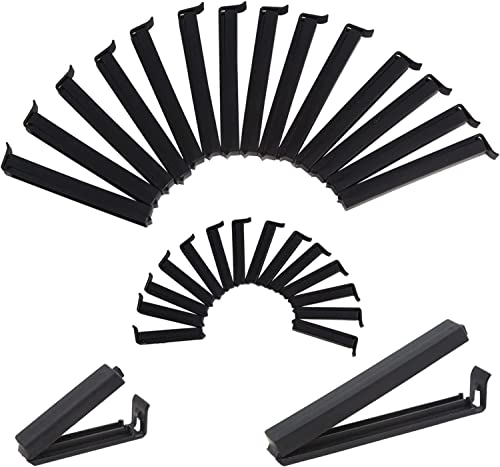 MEISO 30 Pièces Pince Sachet Alimentaire Clip d'Étanchéité, 2 Taille Fermeture Sachet Alimentaire, Alimentaire Clip d'Étanchéité, Clip Alimentaire, Clip D'étanchéité Réutilisable (Noir) Cover