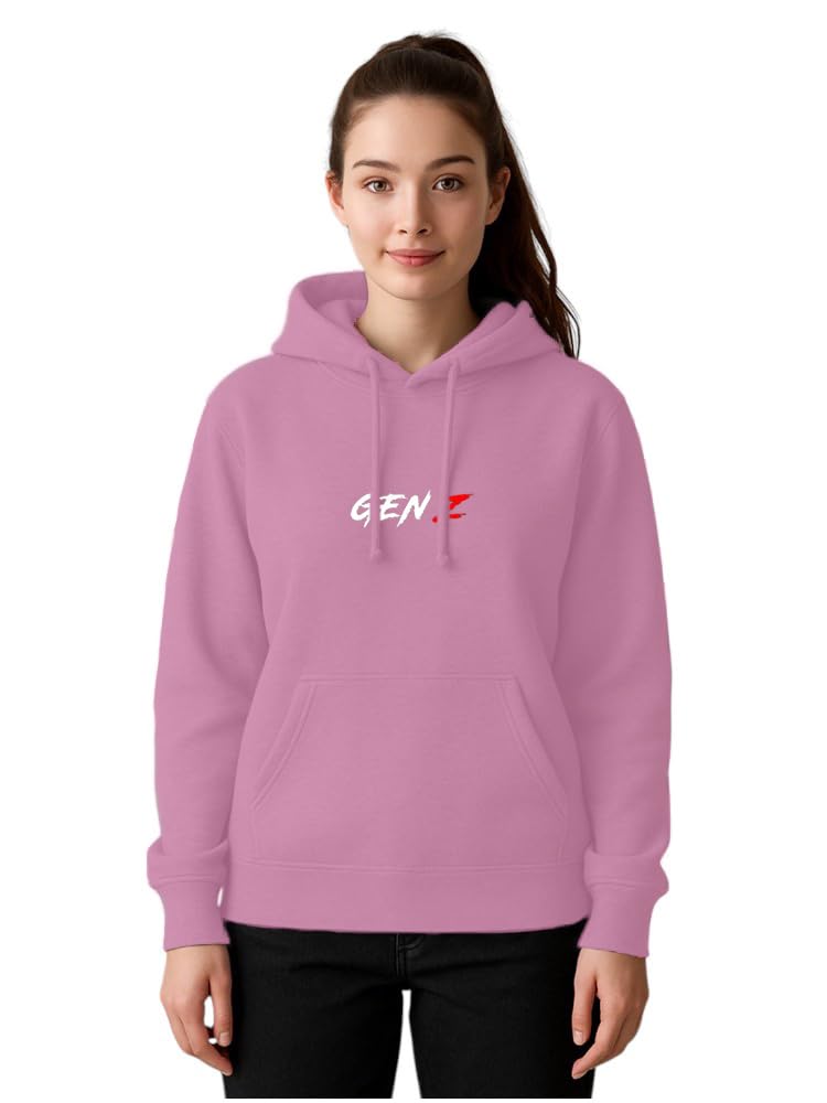 enziko Womens Graphic Printed Cotton Full Sleeve Regular Fit Hooded Sweatshirt | Casual Winter Wear Ribbed Hem, Pockets, |Sweatshirt for Women| (Hoodies) |-picture-44