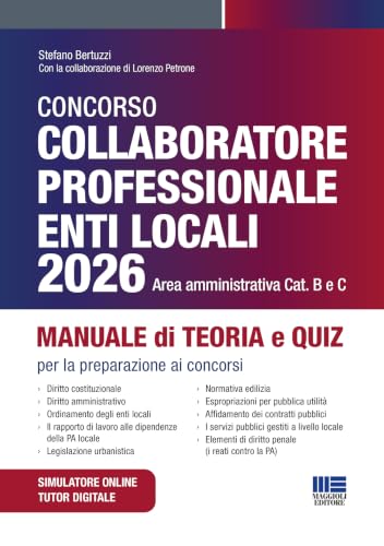 Concorso Collaboratore professionale Enti Locali 2026 Area Amministrativa - Manuale di teoria e quiz per la preparazione ai concors