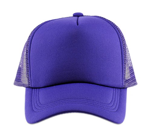 Image of NYFASHION101 Plain Mesh Trucker Hat - Breathable 6-Panel Daily Snapback Cap, Customizable Ideal for DIY Embroidery & Patches