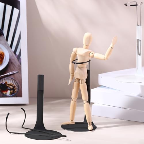 Image of Yaocom 12 Pcs Action Figure Stand Action Figure Display Holder with Expandable Waist Wire for 8 inch to 12 inch Model Bear Display Rack(Black)