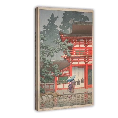 Impression sur toile sanctuaire Nara Japon - Déco murale bureau et salon 20x30