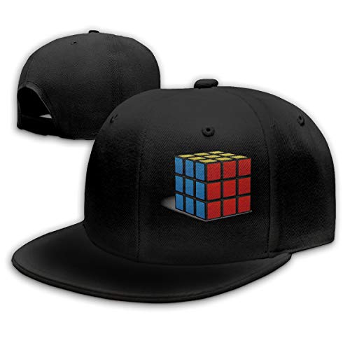 Rubik 's Cube Unisex Fashion Hip-Hop Flat-Eave Hat Adjustable Baseball Cap Black