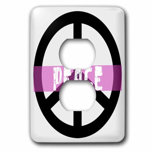 Rosa Signo de la Paz tapa para 2 enchufes interruptor pared decorativo 2