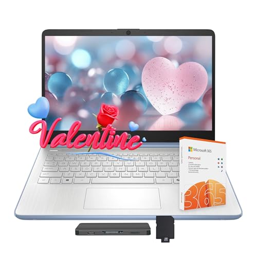 Image of HP Stream 14" Laptop with AI Copilot, Flagship for Students & Business, 13th Gen Intel 4-Core, 4GB RAM, 1.12TB Storage (128GB UFS + 1TB Docking Station), Office 365 1-Year, Win 11 S, Sky Blue