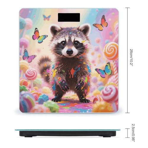 Báscula digital para baño Candy Raccoon blanca miniatura 2