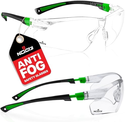 NoCry Clear Safety Glasses for Work with Anti Fog Scratch Resista...