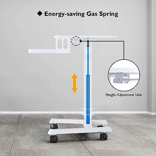 image for BONTEC Mobile Standing Desk with Keyboard Tray, Mobile Podium, Compute