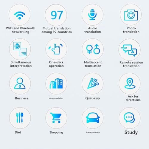 Traducteur de langage vocal instantané 40 langues bluetooth blanc bidirectionnel - 7