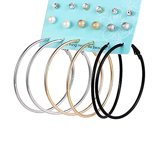 Image of Shining Diva Fashion Stylish Combo Design 6 Pairs Metal Earrings for Women and Girls (F12787er)
