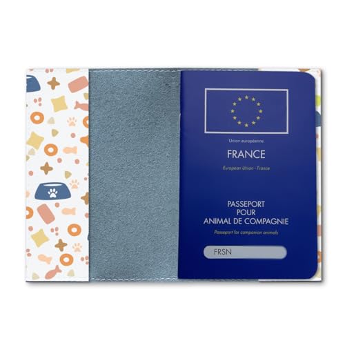 Haustierfutter-Passinhaber aus umweltfreundlichem veganem Leder für Heimtier-Reisepass | Hunde- & Katzen-Reisepass-Schutzhülle | Witziges Design