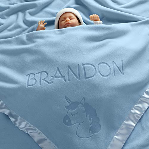 Custom Catch Personalized Unicorn Baby Blanket - Gift For Girl - Newborn Or Infant - Pink Or Blue (1 Line Of Text) #TOP5