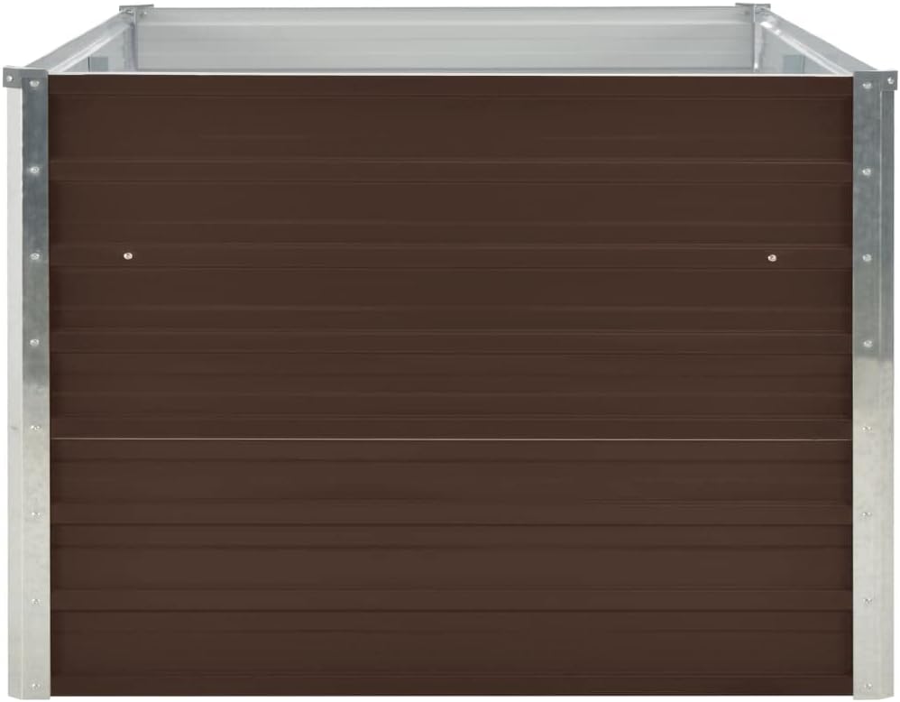 Raised Garden Bed,Raised Flower Bed,Plants Privacy Fence,Patio Raised Beds,Outdoor Planter,Plants Planters,Open Bottom,for Garden,Patio,Balcony,Deck,63"x31.5"x17.7" Galvanized Steel Brown