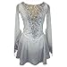 JRUIA Professional Girls' Figure Skating Competition Dress Women's Ice Skating Costumes Gradient Rhythmic Gymnastics Leotard,White,L
