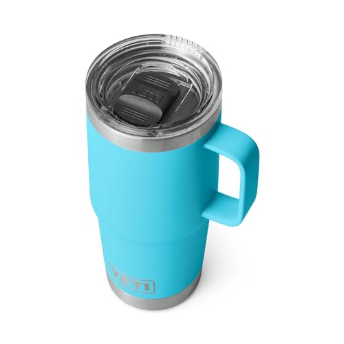 YETI Rambler 20 oz Travel Mug, Stainless Steel, Vacuum Insulated with Stronghold Lid, Reef Blue