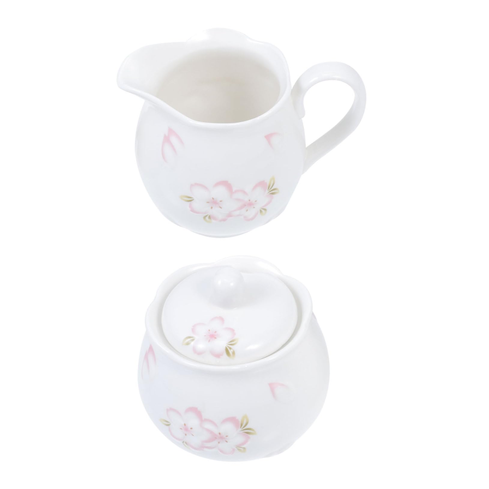 BESTYASH Pot à Lait et Sucrier avec Couvercle en Céramique Set 2 Pièces Poignée Facile à Saisir Design Créatif Blanc Élégant pour Pause Thé Détente