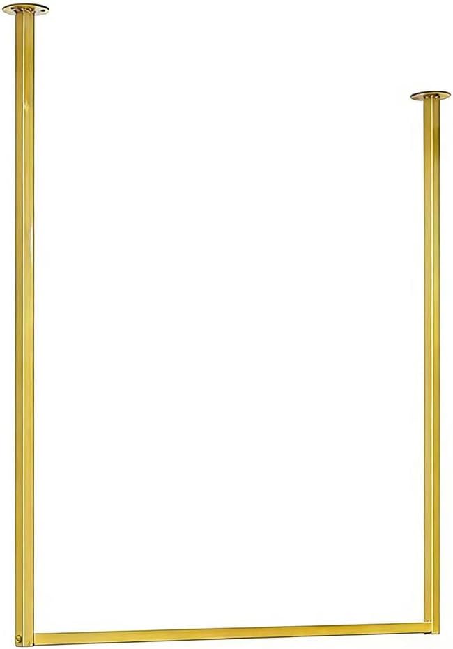 Golden Clothing Store Simple Wall Mounted Metal Display Rack, Window Ceiling Hanging Garment Racks, U-shaped Shelf, Wedding Dress Organization, Home Clothes Rod Storage Towel Rack (39" L)